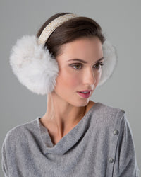 Faux Fox Fur Earmuffs with Bling Band