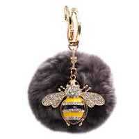 Rex Rabbit Fur Bumblebee Keychain