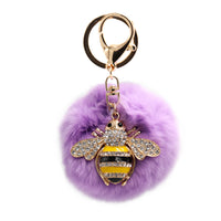 Rex Rabbit Fur Bumblebee Keychain