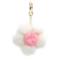 Small Mink Fur Flower Keychain