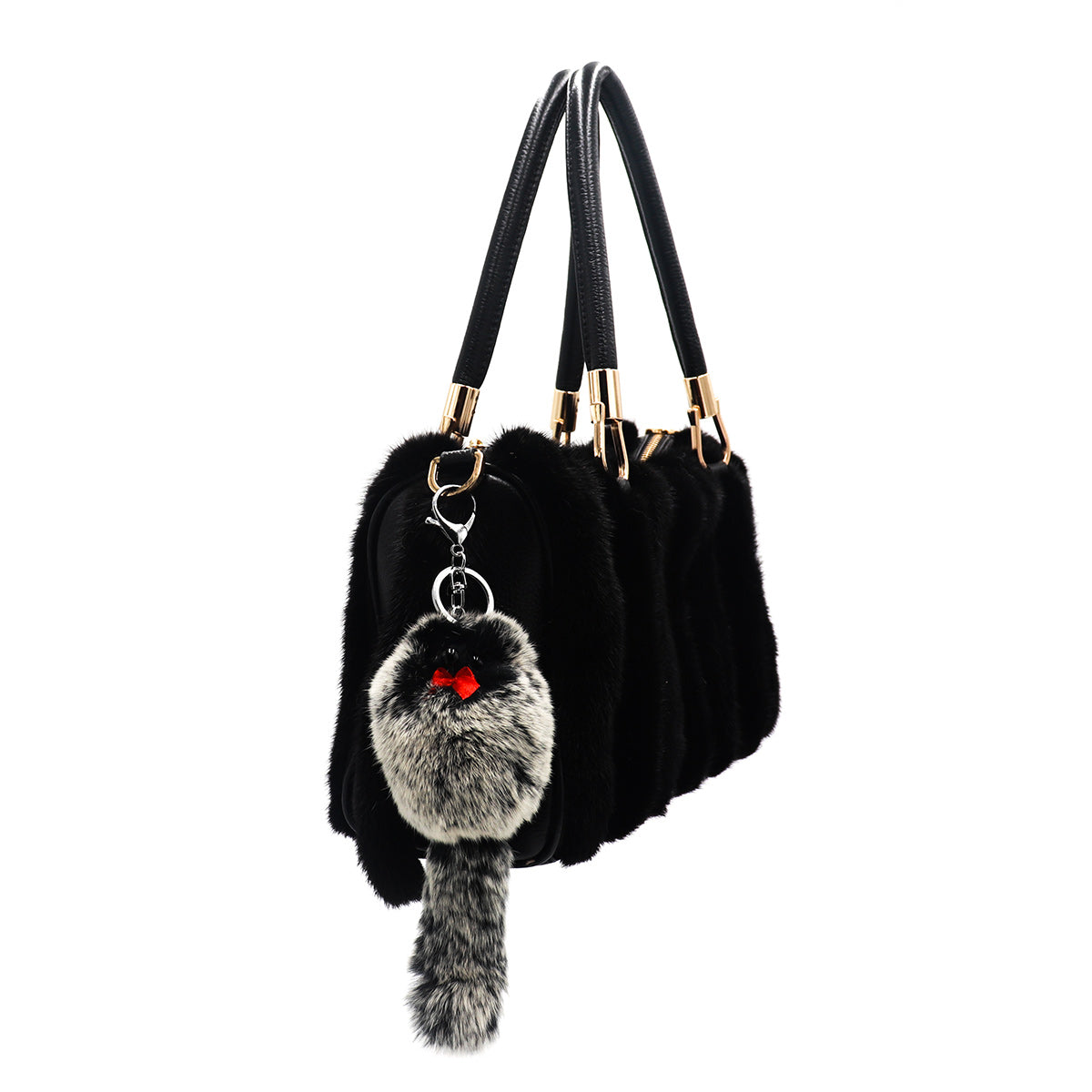 Rex Rabbit Fur Fox-Shaped Keychain