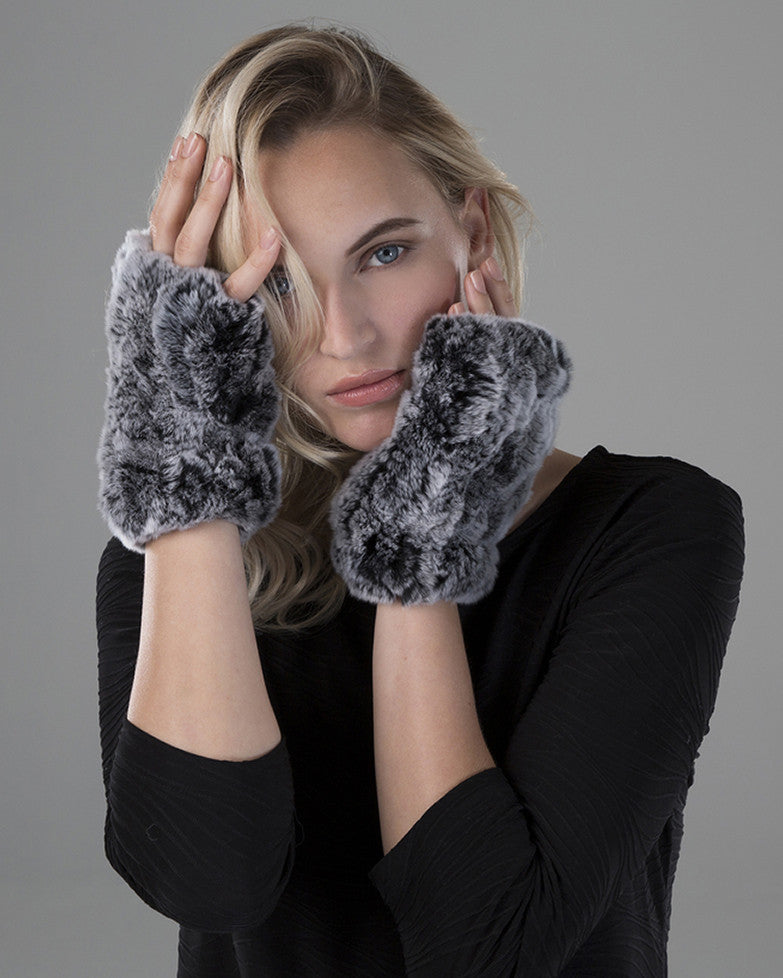 Rex Rabbit Fur Texting Mittens