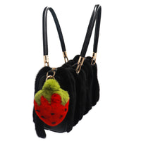 Rex Rabbit Fur Strawberry Keychain