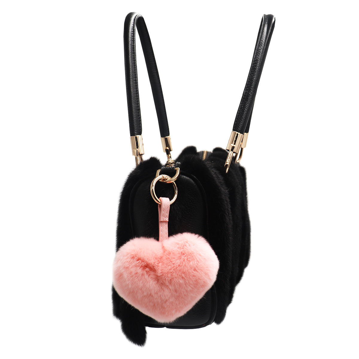 Rex Rabbit Heart Keychain With Pleather Strap