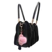 Shearling Slipper With Mink Fur Pom Keychain