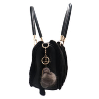 Shearling Slipper With Mink Fur Pom Keychain