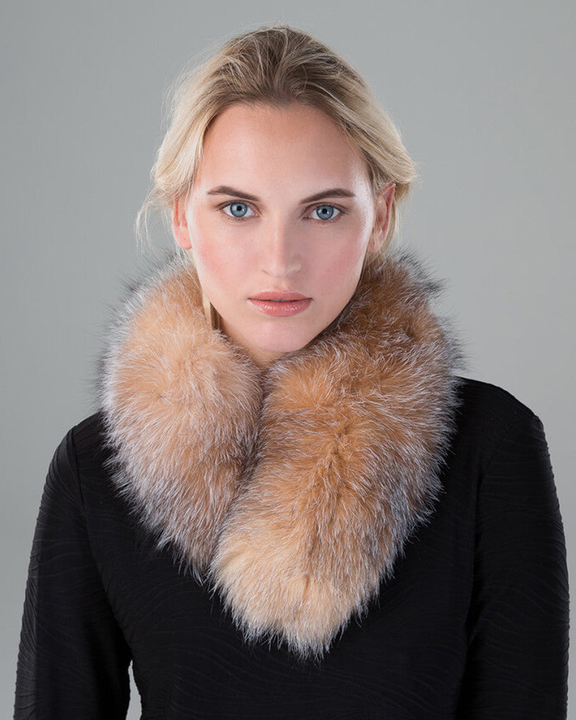 Fox Fur Two-In-One Headband/Scarf with Velcro 