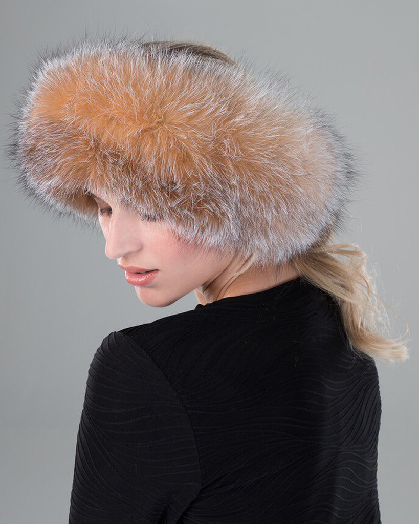 Fox Fur Two-In-One Headband/Scarf with Velcro 