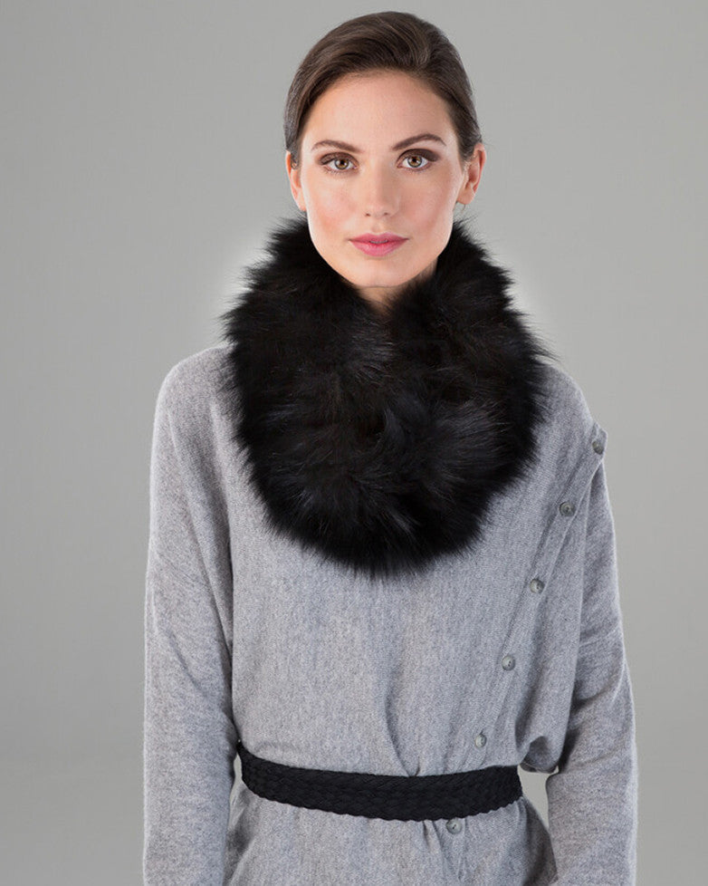 Fox Fur Textile Knit Neck Loop 