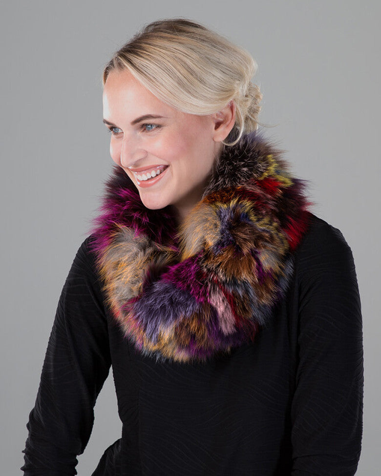 Fox Fur Textile Knit Neck Loop 