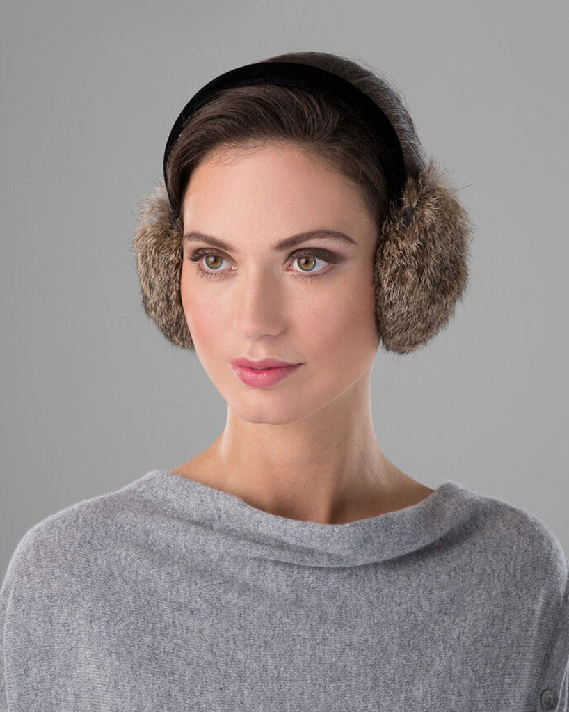 Rabbit Fur Earmuffs with Velvet Band