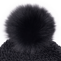 Handmade Star Knit Hat with Fox Pom