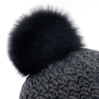 Handmade Star Knit Hat with Fox Pom