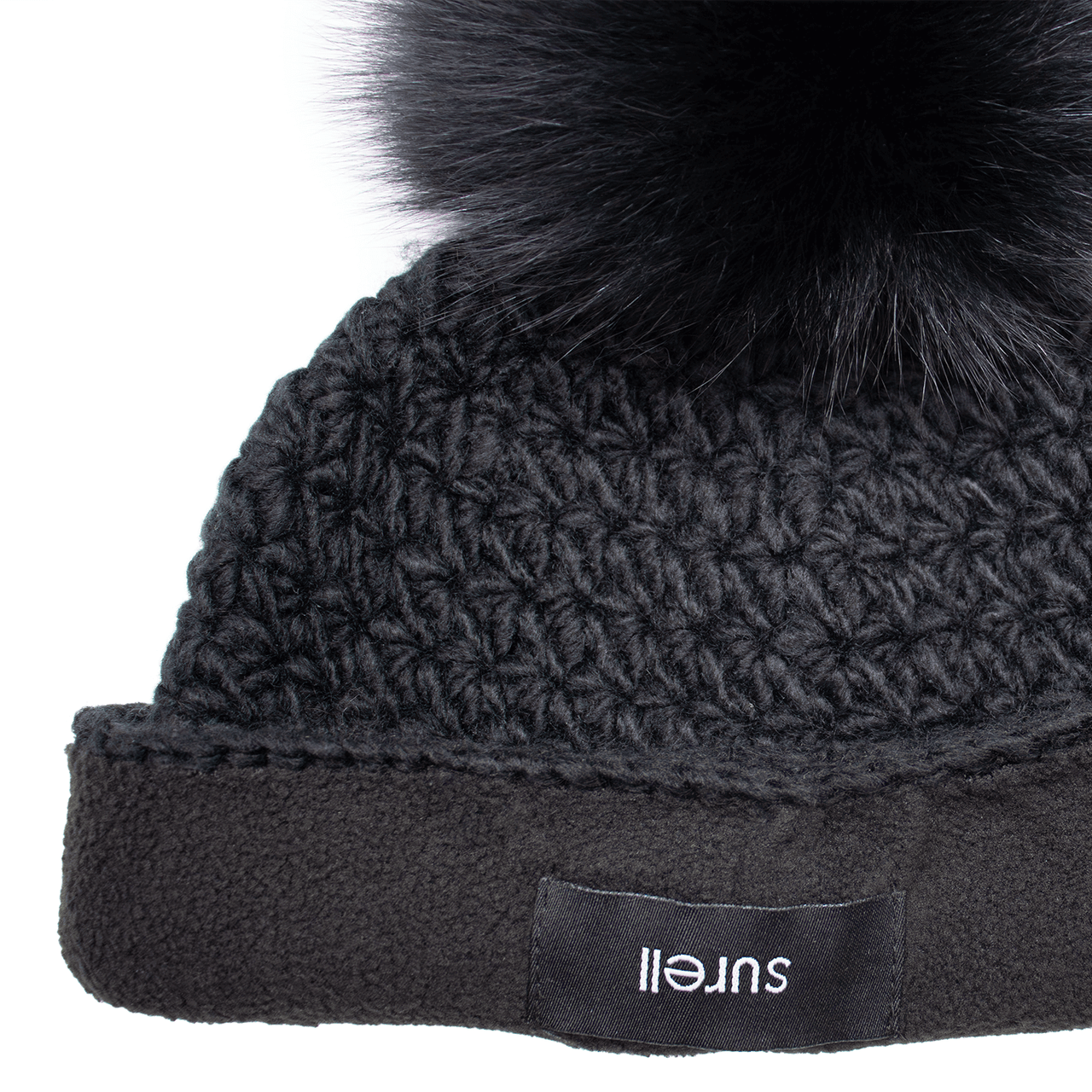 Handmade Star Knit Hat with Fox Pom
