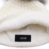 Handmade Star Knit Hat with Fox Pom