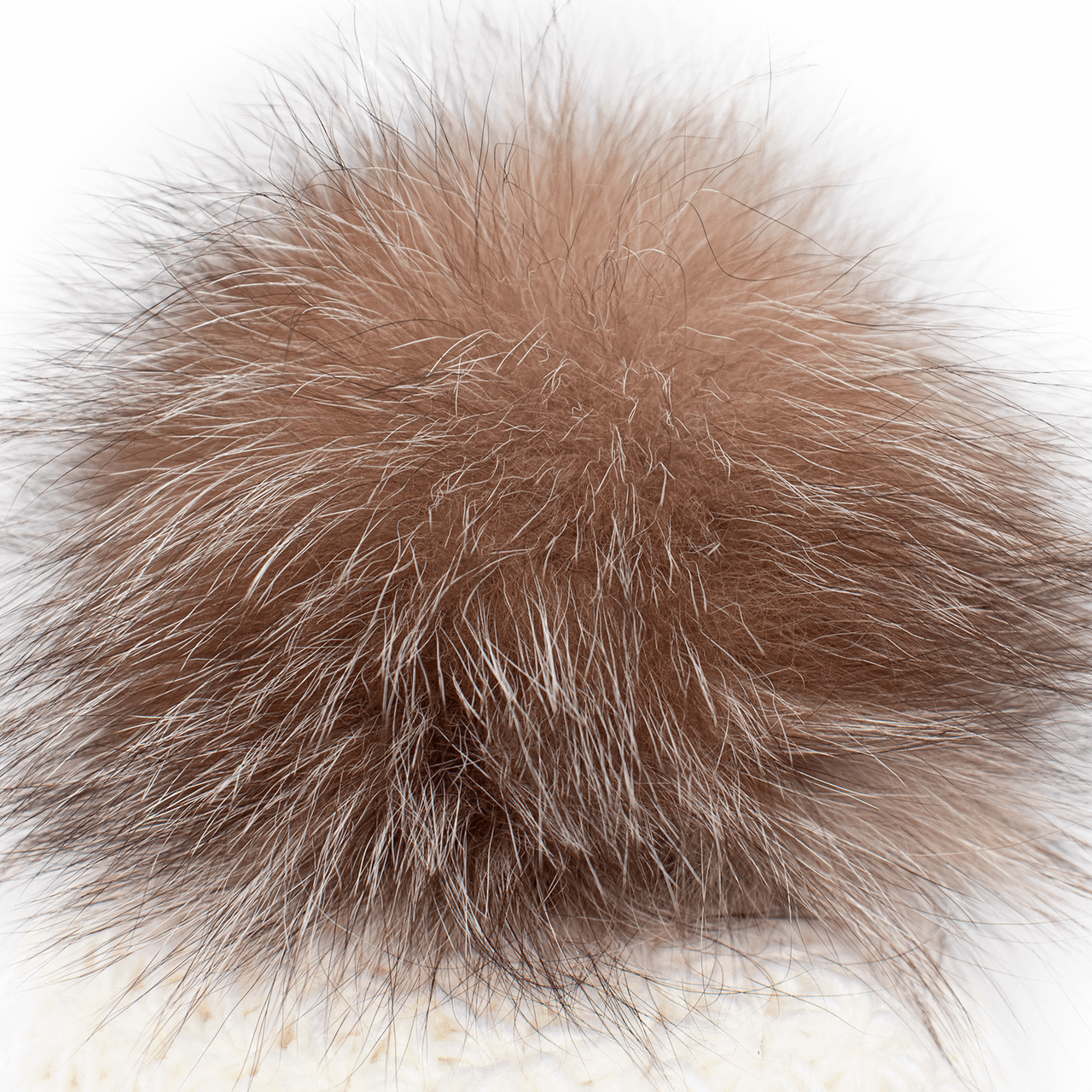 Handmade Star Knit Hat with Fox Pom