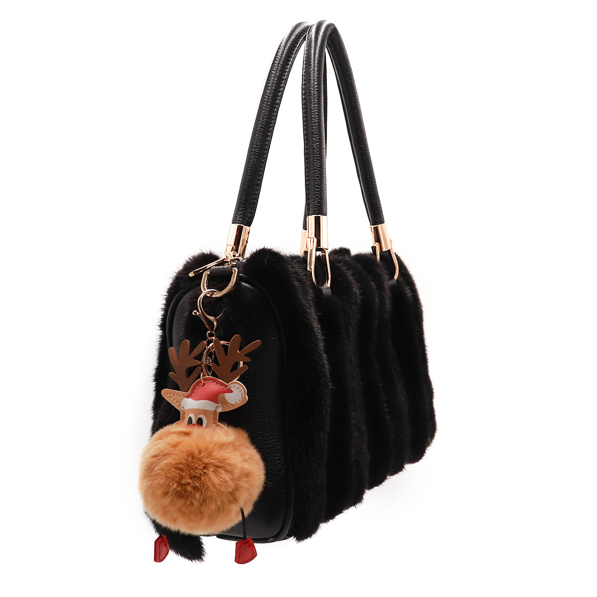 Rex Rabbit Fur Rudolph Keychain