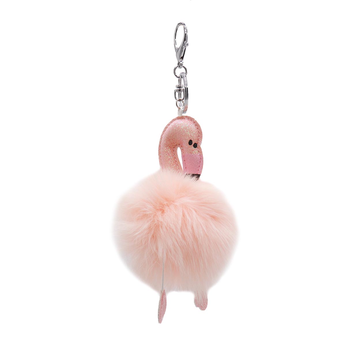 Fox Fur Flamingo Keychain