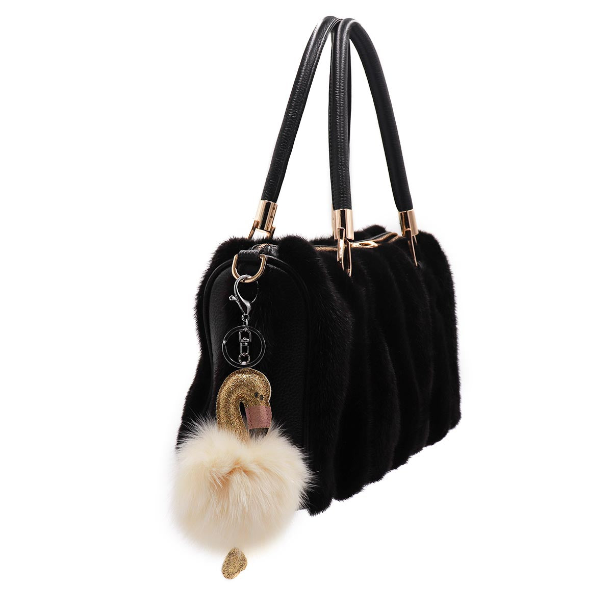 Fox Fur Flamingo Keychain