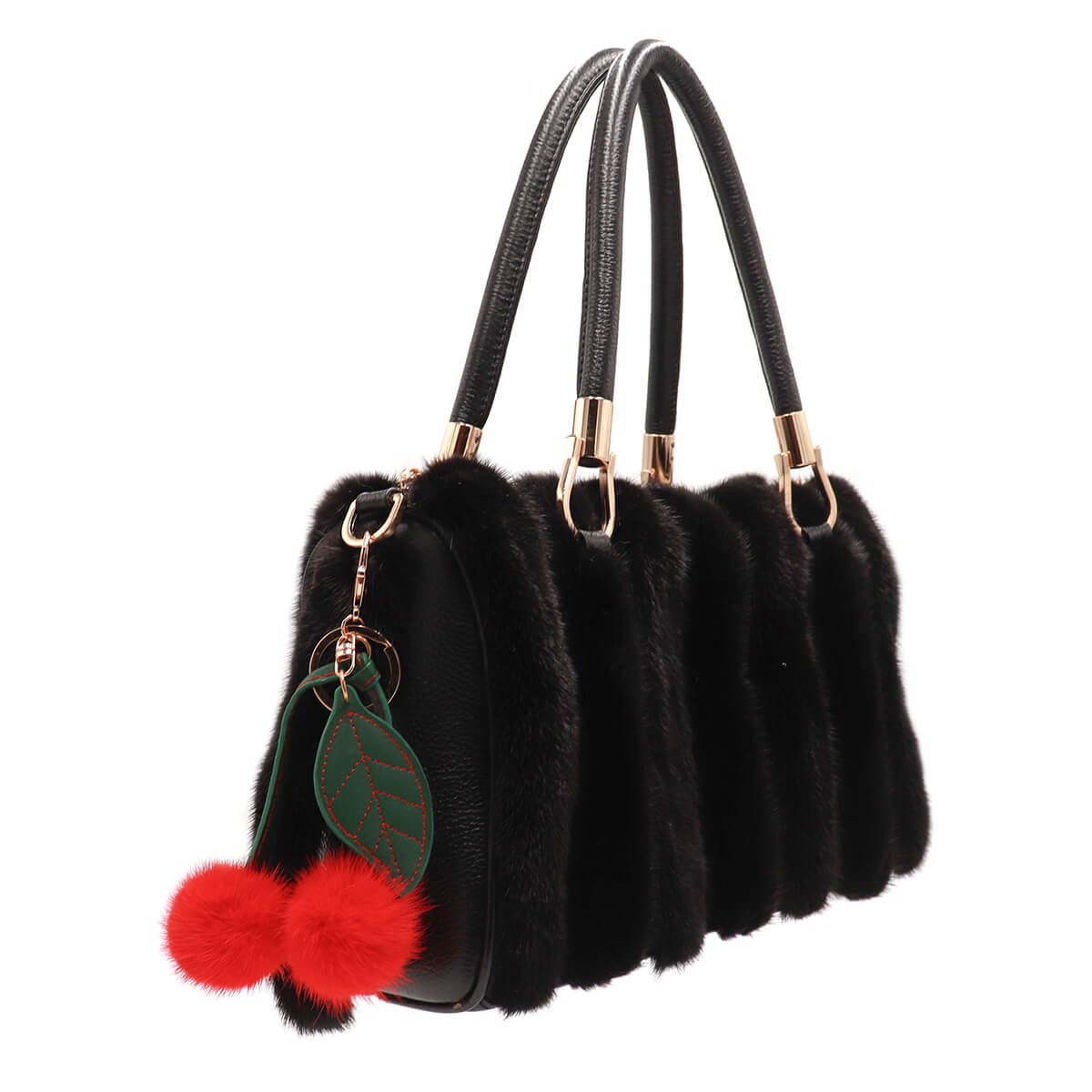 Mink Fur Cherry Keychain