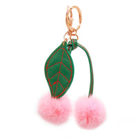 Mink Fur Cherry Keychain