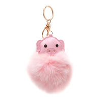 Fox Fur Pig Keychain