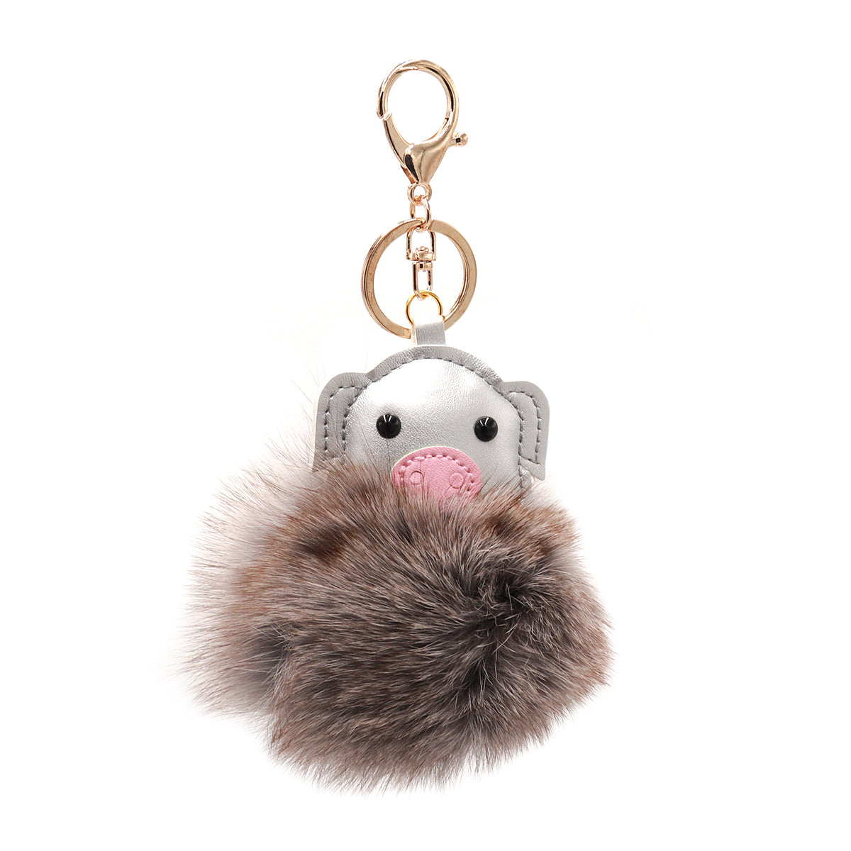 Fox Fur Pig Keychain