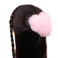Faux Fur Heart Shaped Hair Tie