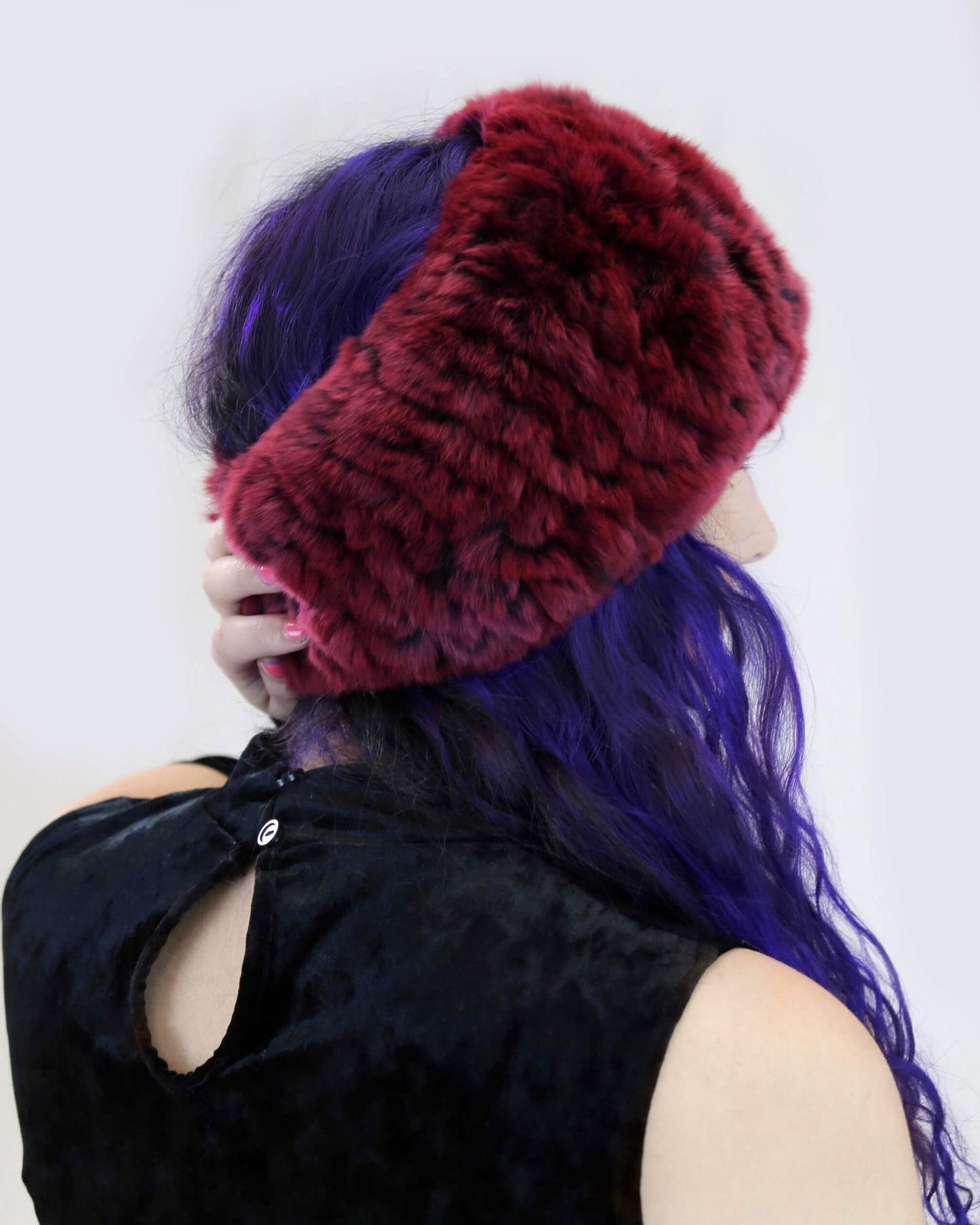 Rex Rabbit Fur Knit Headband/Scarf