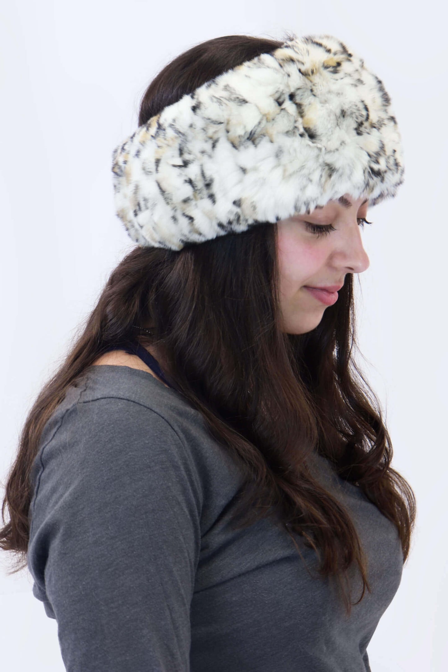 Rex Rabbit Fur Knit Headband/Scarf