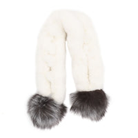 Rex Rabbit Scarf with Fox Fur Poms