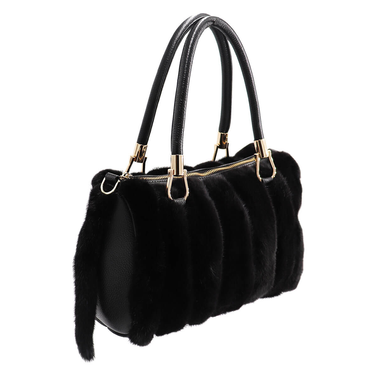 Mink Fur Handbag with Tails