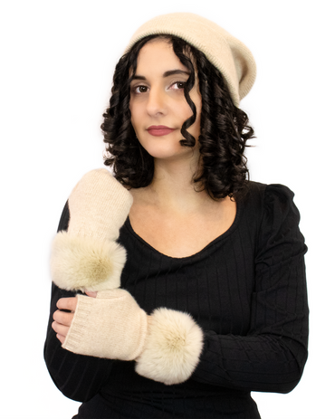 Cashmere Hat with Rex Pom