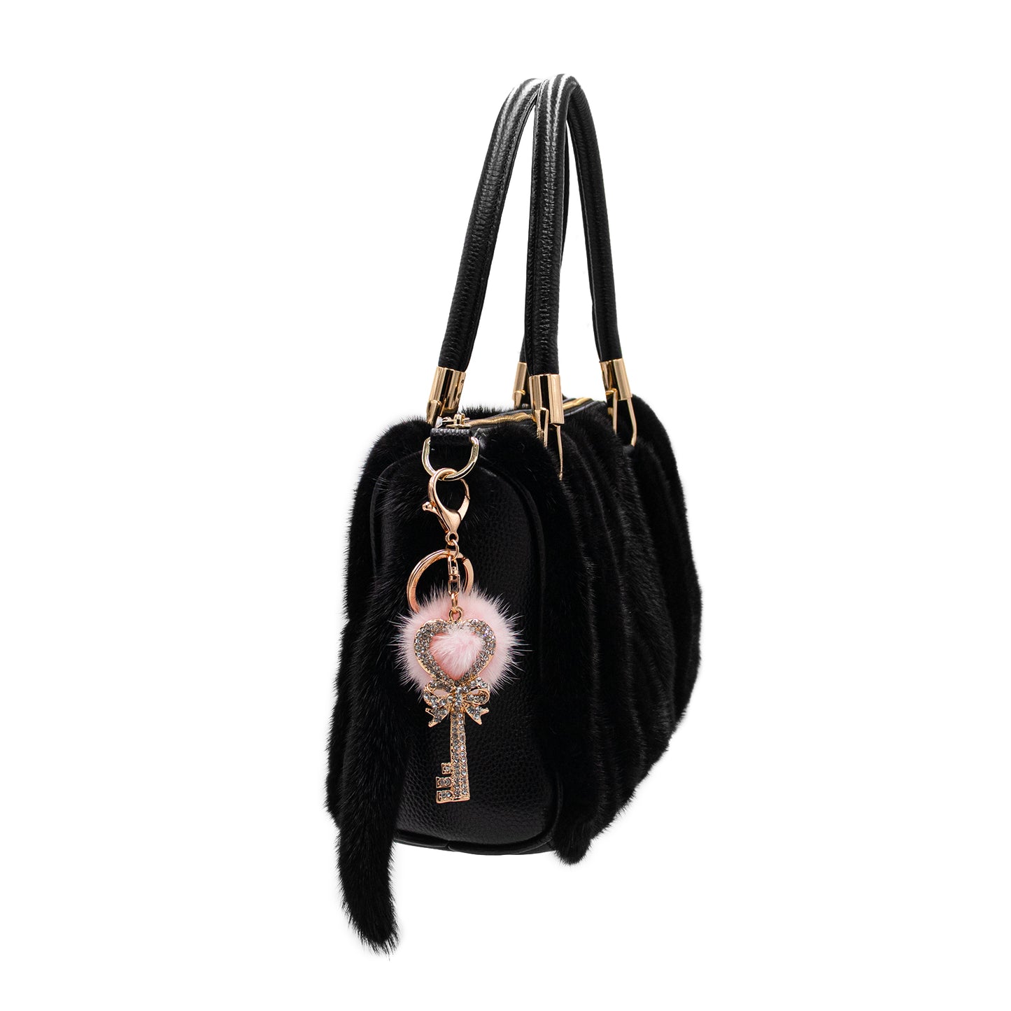 Mink Fur Bling Key Keychain