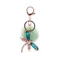 Mink Fur Dragonfly Keychain