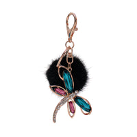 Mink Fur Dragonfly Keychain