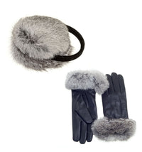 Rabbit Fur Earmuffs and Gloves Set