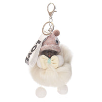 Fox Fur Baby Keychain with Googly Eye Hat