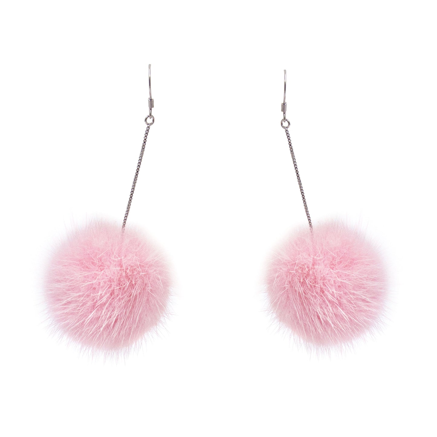 Mink Pom Earrings