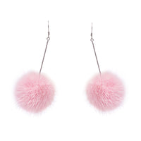 Mink Pom Earrings