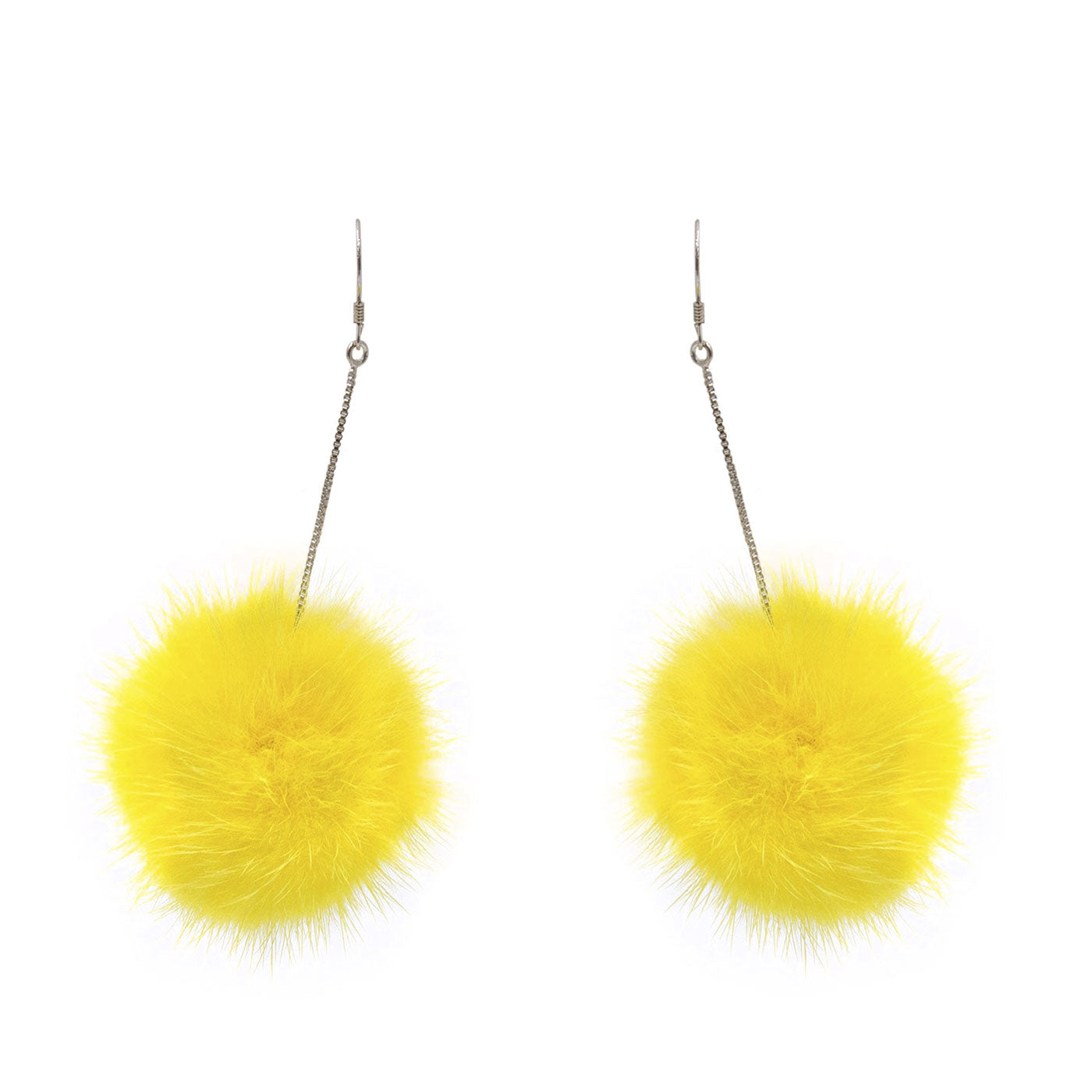 Mink Pom Earrings