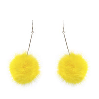 Mink Pom Earrings