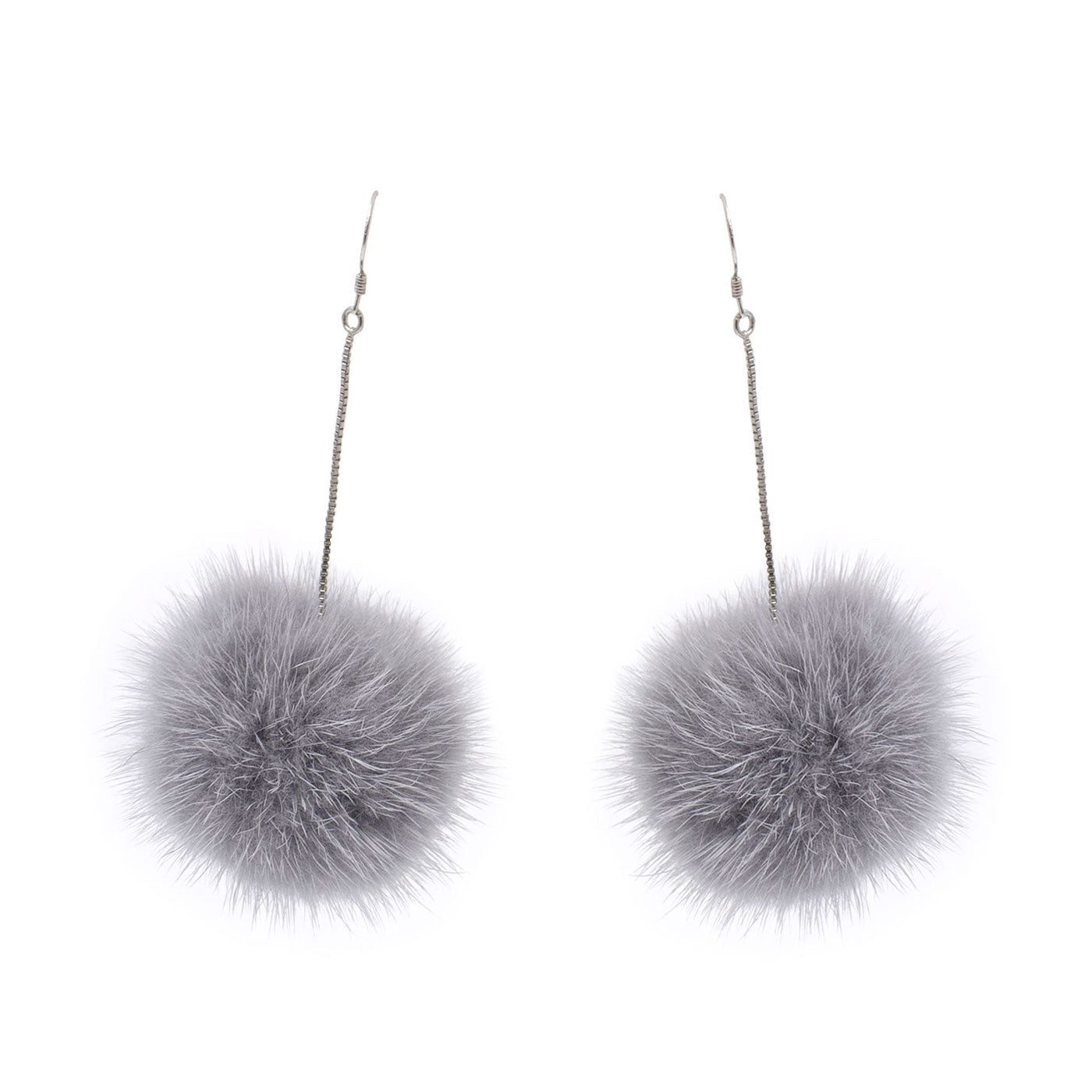 Mink Pom Earrings