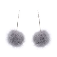 Mink Pom Earrings