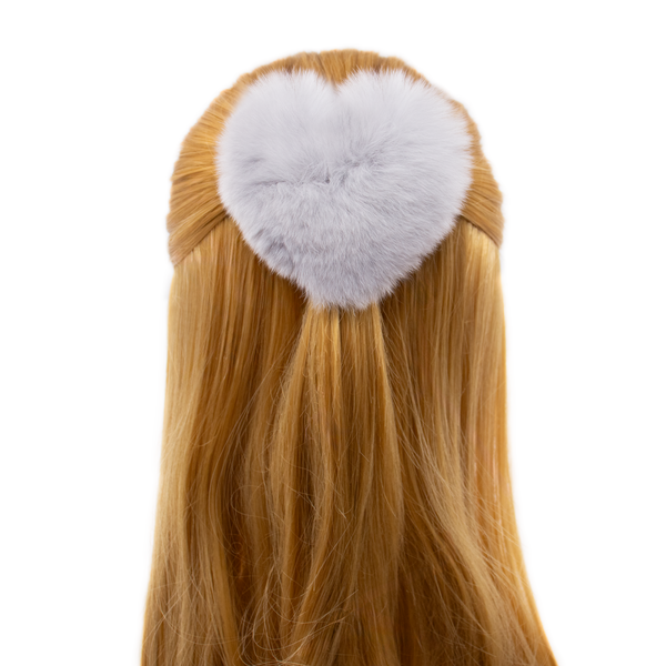Rex Rabbit Fur Heart Shaped Hair Tie
