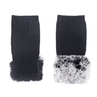 Cashmere Fingerless Gloves with Rex Trim