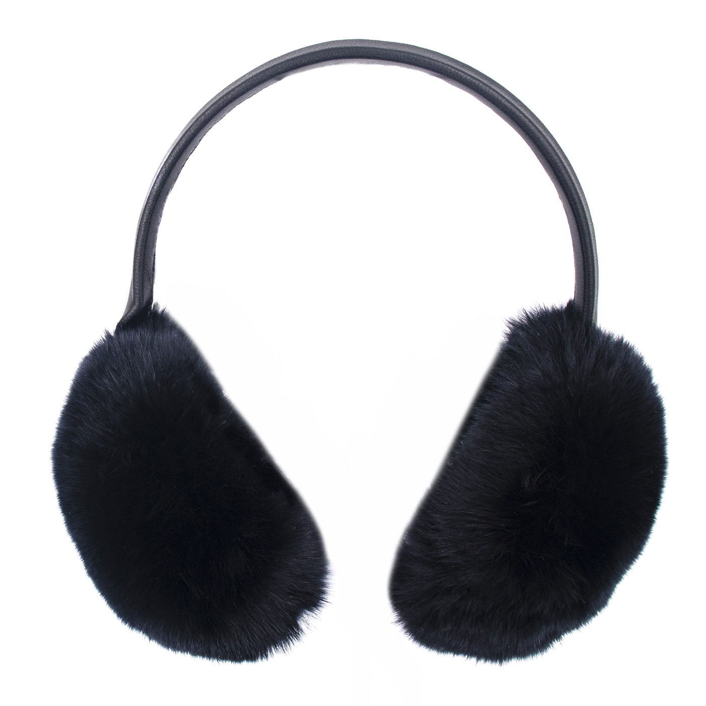 Rex Rabbit Fur Earmuffs with Adjustable Leather Band