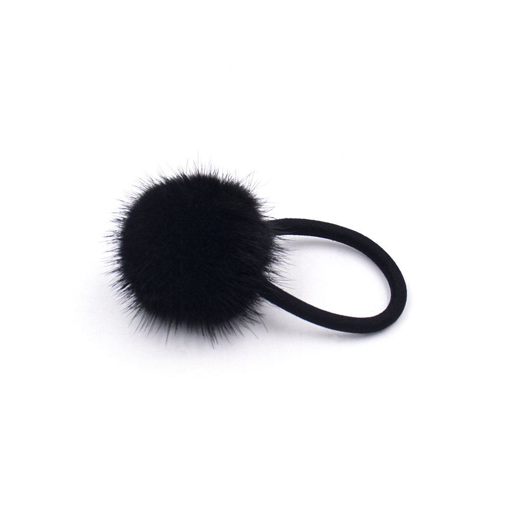 Mink Fur Pom Hair Tie