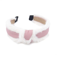 Pleather Hairband with Faux Fur