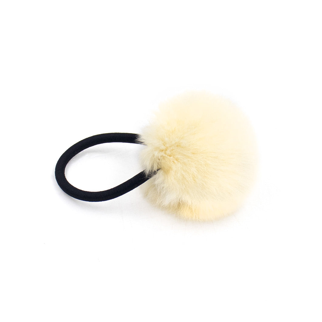 Rex Rabbit Fur Pom Hair Tie